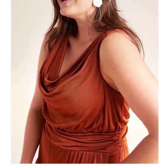 Anthropologie Maeve Enchantment copper stretch Jumpsuit Sz XS - Picture 6 of 12